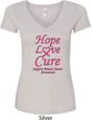 Ladies Breast Cancer Tee Hope Love Cure V-Neck