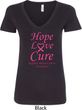 Ladies Breast Cancer Tee Hope Love Cure V-Neck