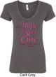 Ladies Breast Cancer Tee Hope Love Cure V-Neck
