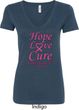Ladies Breast Cancer Tee Hope Love Cure V-Neck