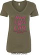 Ladies Breast Cancer Tee Hope Love Cure V-Neck