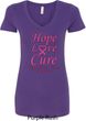 Ladies Breast Cancer Tee Hope Love Cure V-Neck