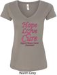 Ladies Breast Cancer Tee Hope Love Cure V-Neck
