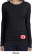 Ladies Canada Tee Canadian Flag Bottom Print Long Sleeve
