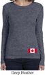 Ladies Canada Tee Canadian Flag Bottom Print Long Sleeve