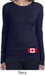 Ladies Canada Tee Canadian Flag Bottom Print Long Sleeve