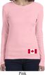 Ladies Canada Tee Canadian Flag Bottom Print Long Sleeve