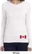 Ladies Canada Tee Canadian Flag Bottom Print Long Sleeve