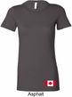 Ladies Canada Tee Canadian Flag Bottom Print Longer Length Shirt