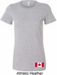 Ladies Canada Tee Canadian Flag Bottom Print Longer Length Shirt