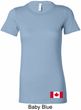 Ladies Canada Tee Canadian Flag Bottom Print Longer Length Shirt