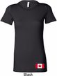 Ladies Canada Tee Canadian Flag Bottom Print Longer Length Shirt