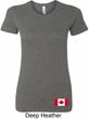 Ladies Canada Tee Canadian Flag Bottom Print Longer Length Shirt