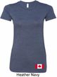 Ladies Canada Tee Canadian Flag Bottom Print Longer Length Shirt