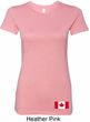 Ladies Canada Tee Canadian Flag Bottom Print Longer Length Shirt