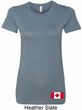 Ladies Canada Tee Canadian Flag Bottom Print Longer Length Shirt