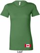 Ladies Canada Tee Canadian Flag Bottom Print Longer Length Shirt