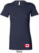 Ladies Canada Tee Canadian Flag Bottom Print Longer Length Shirt