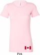 Ladies Canada Tee Canadian Flag Bottom Print Longer Length Shirt