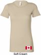 Ladies Canada Tee Canadian Flag Bottom Print Longer Length Shirt