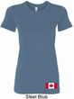 Ladies Canada Tee Canadian Flag Bottom Print Longer Length Shirt