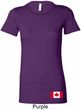 Ladies Canada Tee Canadian Flag Bottom Print Longer Length Shirt