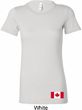 Ladies Canada Tee Canadian Flag Bottom Print Longer Length Shirt