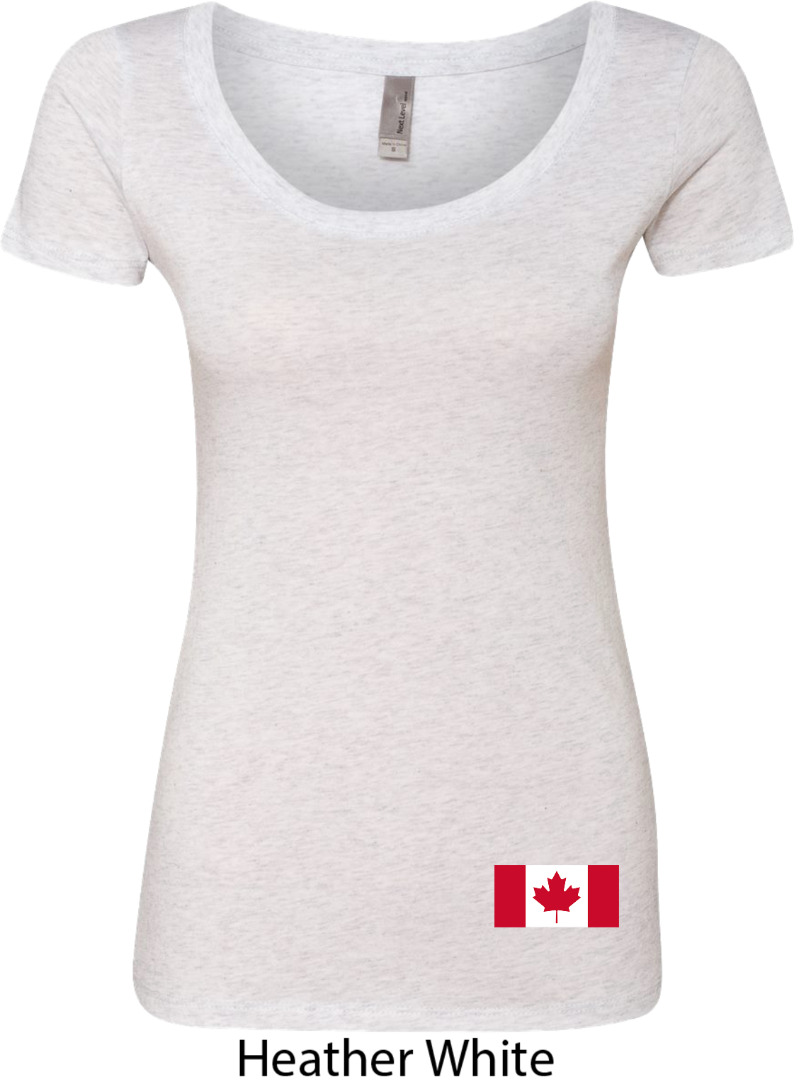 Ladies Canada Tee Canadian Flag Bottom Print Scoop Neck Canadian Flag