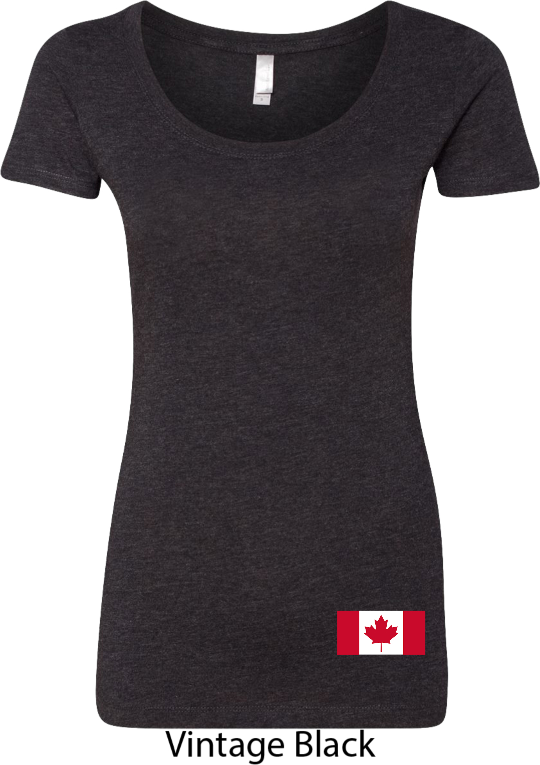 Ladies Canada Tee Canadian Flag Bottom Print Scoop Neck Canadian Flag