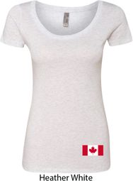 Ladies Canada Tee Canadian Flag Bottom Print Scoop Neck