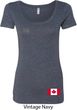Ladies Canada Tee Canadian Flag Bottom Print Scoop Neck