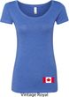 Ladies Canada Tee Canadian Flag Bottom Print Scoop Neck