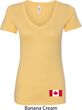Ladies Canada Tee Canadian Flag Bottom Print V-Neck