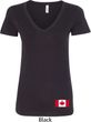 Ladies Canada Tee Canadian Flag Bottom Print V-Neck
