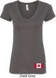 Ladies Canada Tee Canadian Flag Bottom Print V-Neck