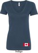 Ladies Canada Tee Canadian Flag Bottom Print V-Neck