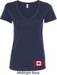 Ladies Canada Tee Canadian Flag Bottom Print V-Neck