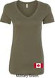 Ladies Canada Tee Canadian Flag Bottom Print V-Neck