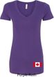 Ladies Canada Tee Canadian Flag Bottom Print V-Neck