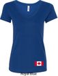 Ladies Canada Tee Canadian Flag Bottom Print V-Neck