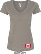 Ladies Canada Tee Canadian Flag Bottom Print V-Neck