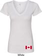 Ladies Canada Tee Canadian Flag Bottom Print V-Neck