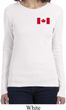 Ladies Canada Tee Canadian Flag Pocket Print Long Sleeve