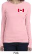 Ladies Canada Tee Canadian Flag Pocket Print Long Sleeve