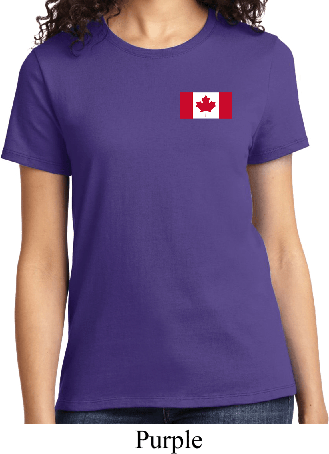 Ladies Canada Tee Canadian Flag Pocket Print Tshirt Canadian Flag