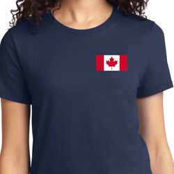 Ladies Canada Tee Canadian Flag Pocket Print T-shirt