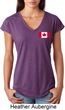 Ladies Canada Tee Canadian Flag Pocket Print Tri Blend V-neck