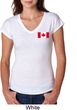 Ladies Canada Tee Canadian Flag Pocket Print Tri Blend V-neck