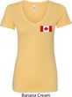 Ladies Canada Tee Canadian Flag Pocket Print V-neck Shirt