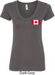 Ladies Canada Tee Canadian Flag Pocket Print V-neck Shirt